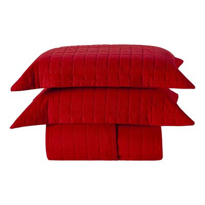 Kit Colcha Matelassê Percal 300 fios Basic Casal 07 Peças 100% Poliéster - Vermelho Lady