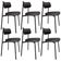 Kit 06 Cadeiras Estofada Para Sala de Jantar Astrid Preto C01 Linho Preto Courino Preto - Lyam Decor