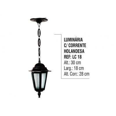 Luminária Externa e Interna Holandesa com Corrente Alumínio