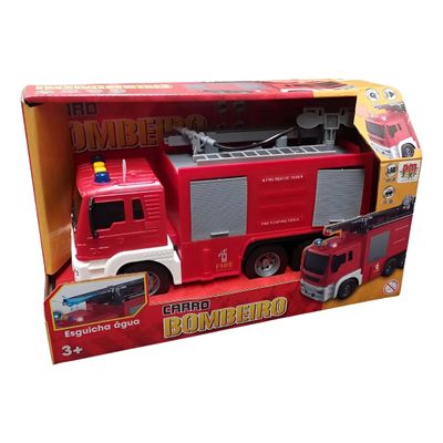 Caminhão Fricção Bombeiro Escada - Lança Água - DmToys