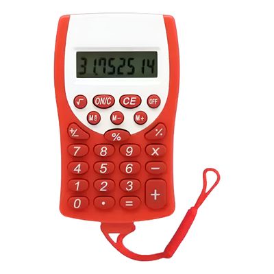 Mini Calculadora de Bolso Cordão 8 Dígitos Cálculo Cor:Laranja