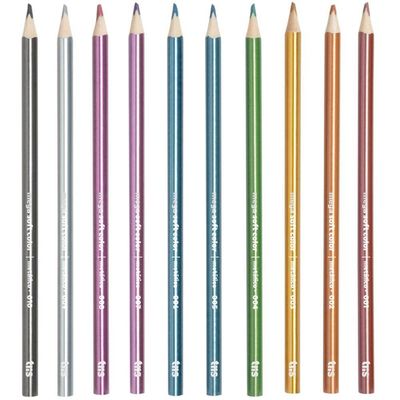Lápis De Cor Mega Soft Color Tons Metálicos 10 Cores - Tris