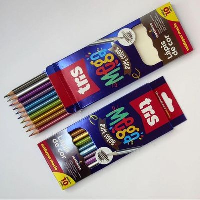 Lápis De Cor Mega Soft Color Tons Metálicos 10 Cores - Tris