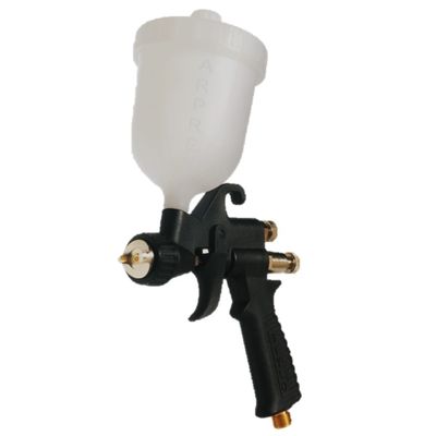 Aplicador de Pintura Arprex Stylo Preta Baixa Pressão Gravidade Bico 0.8 Mm Caneca Nylon 250 Ml Com Coador