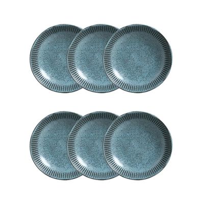 Conjunto de Pratos Fundos Linhas Night Sky 830 ml 6 Peças Porto Brasil Azul