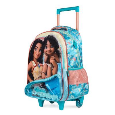 Mochila de Rodinha Infantil Feminina Moana Azul U / Azul