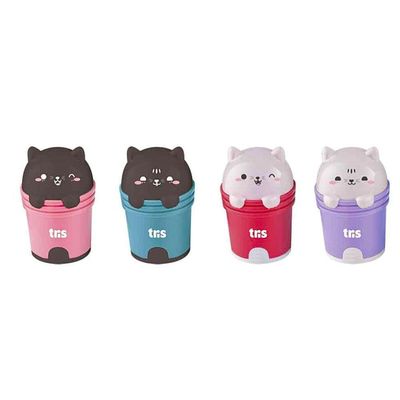 Apontador Duplo Com Borracha Kitty Gato Tris Verde