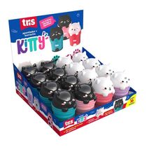 Apontador Duplo Com Borracha Kitty Gato Tris Verde
