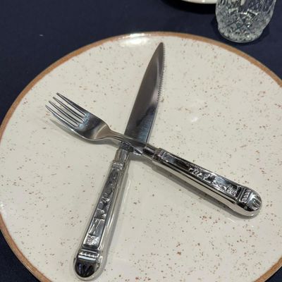 Jogo 50 Facas de Mesa Churrasco Prateadas Aço Inox Restaurantes Churrascarias