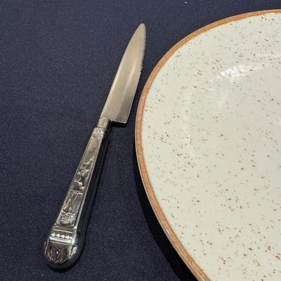 Jogo 50 Facas de Mesa Churrasco Prateadas Aço Inox Restaurantes Churrascarias