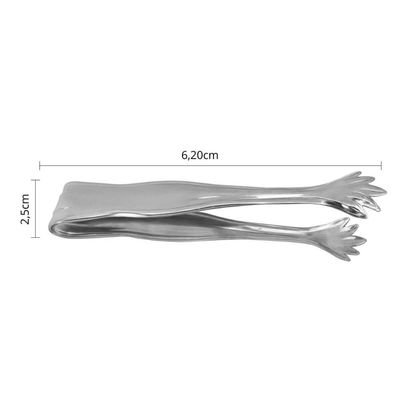 Jogo 24 Pegadores de Carne para Churrasco Pinça Mão Aço Inox Pequeno 16cm Servir Restaurante Buffet