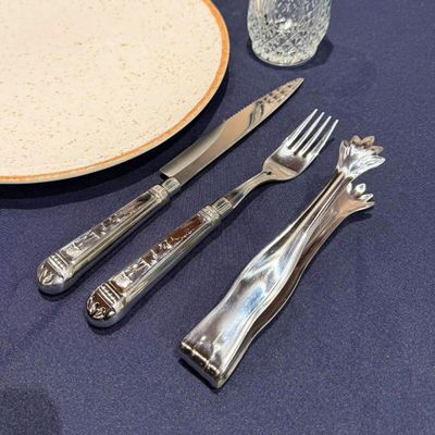 Jogo 24 Pegadores de Carne para Churrasco Pinça Mão Aço Inox Pequeno 16cm Servir Restaurante Buffet