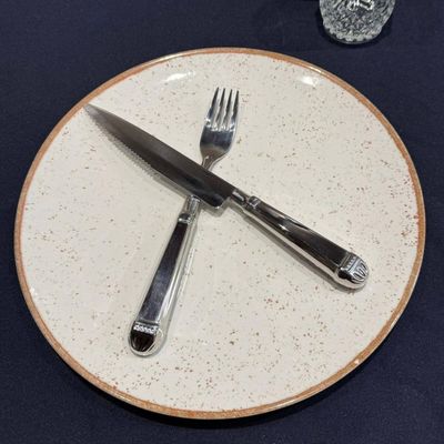 Jogo 6 Garfos Jumbo para Churrasco 20cm Aço Inox Prateado Nobre Robusto