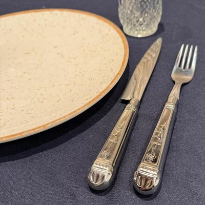 Faqueiro 200 Talheres Jumbo Facas e Garfos Aço Inox Churrascaria Prateado Nobre