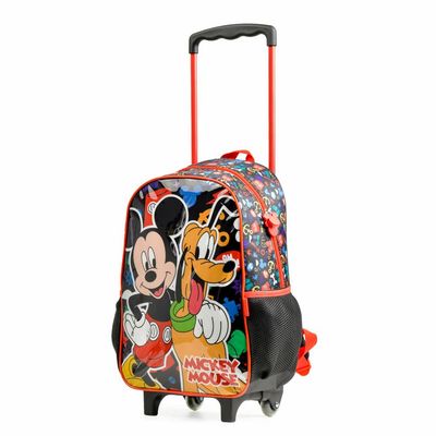 Mochila de Rodinha Infantil Mickey Preto U / Preto