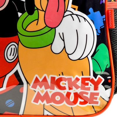 Mochila de Rodinha Infantil Mickey Preto U / Preto