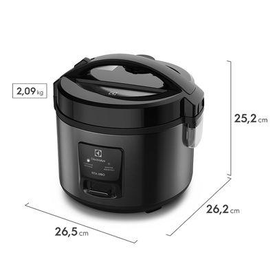 Panela de Arroz Elétrica Electrolux por Rita Lobo 2L Preta Efficient Visor Glass (ERC10) 127V