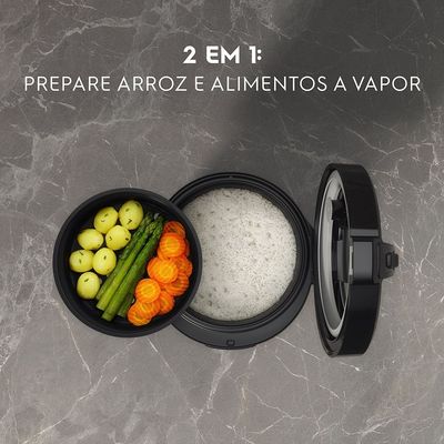 Panela de Arroz Elétrica Electrolux por Rita Lobo 2L Preta Efficient Visor Glass (ERC10) 127V