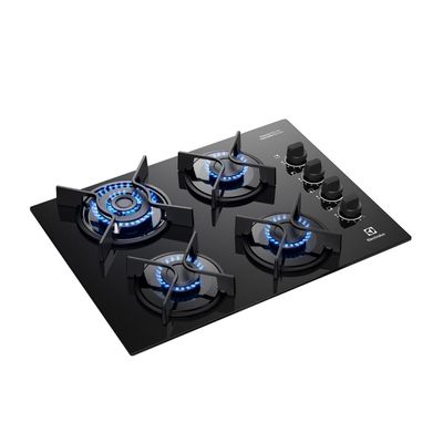 Cooktop 4 Bocas a Gás Electrolux Mesa Vidro Experience Tripla Chama e Grade de Ferro (KE4GC) Bivolt