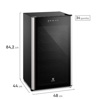 Adega de Vinho Climatizada Electrolux 34 Garrafas Uma Porta com Painel Digital (WSF34) 127V