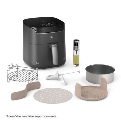 Air Fryer Electrolux por Rita Lobo 5,6L Digital Cinza Experience Economia de Energia 1400W (EAF45) 220V