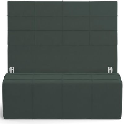 Kit Cabeceira Cama Box King 195cm com Calçadeira Roma W01 Suede Verde Musgo - Lyam