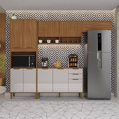 Cozinha Modulada Toronto 2,70 Freijo-off White - Indekes