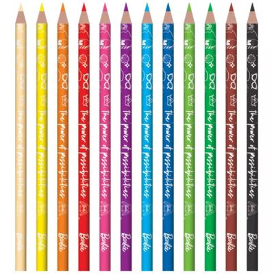 LÁPIS DE COR BARBIE - SEXTAVADO - 12 CORES - 643557 - TRIS