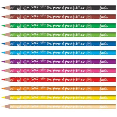 LÁPIS DE COR BARBIE - SEXTAVADO - 12 CORES - 643557 - TRIS