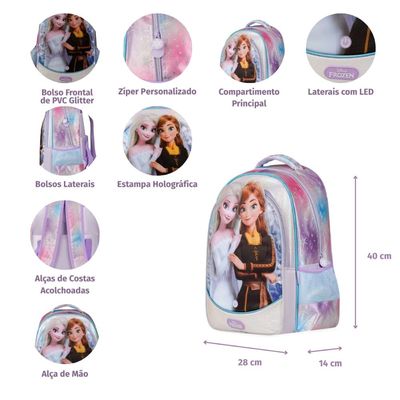 Mochila Escolar Feminina Infantil Frozen Azul Claro U / Azul claro