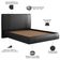 Cama Queen Flutuante Com Cabeceira 160cm Astra S04 Couríssimo Preto - Lyam Decor
