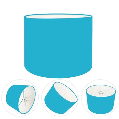 Cúpula Abajur E Luminária Cilíndrica Vivare Cp-7016 ø35x30cm - Bocal Nacional Azul-turquesa