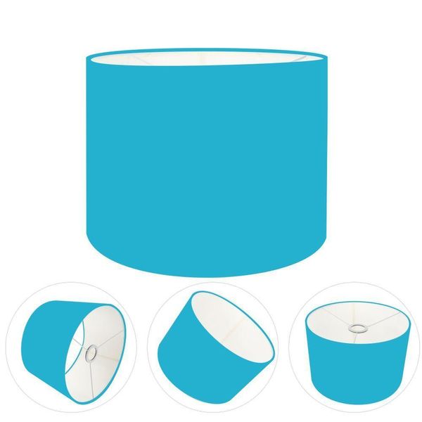 Cúpula Abajur E Luminária Cilíndrica Vivare Cp-7016 ø35x30cm - Bocal Nacional Azul-turquesa