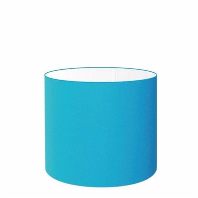 Cúpula Abajur E Luminária Cilíndrica Vivare Cp-7016 ø35x30cm - Bocal Nacional Azul-turquesa