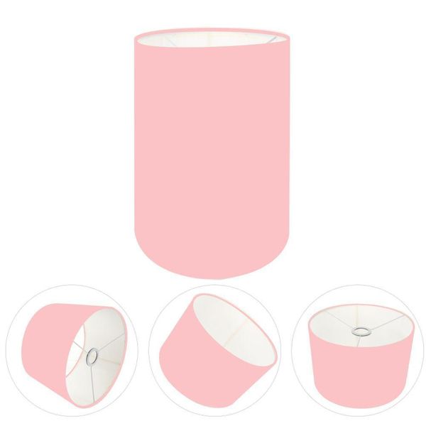 Cúpula Abajur E Luminária Cilíndrica Vivare Cp-7003 ø15x20cm - Bocal Nacional Rosa-bebê