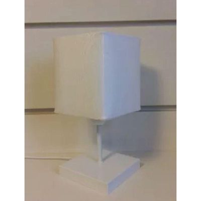 Abajur Luminária Mesa Quarto Sala Moderno Vivare Md-2008br Cúpula Em Tecido - Bivolt Branca 127/220v