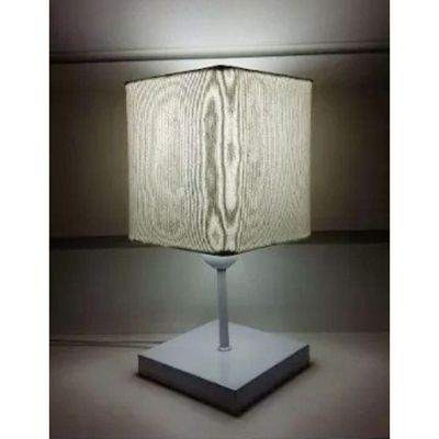 Abajur Luminária Mesa Quarto Sala Moderno Vivare Md-2008br Cúpula Em Tecido - Bivolt Branca 127/220v