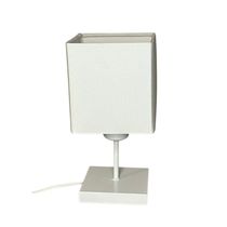Abajur Luminária Mesa Quarto Sala Moderno Vivare Md-2008br Cúpula Em Tecido - Bivolt Branca 127/220v