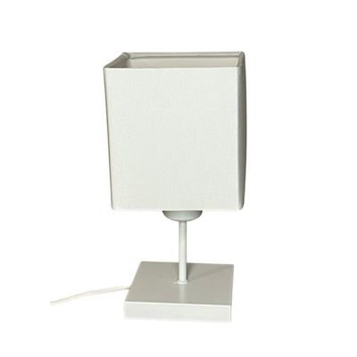 Abajur Luminária Mesa Quarto Sala Moderno Vivare Md-2008br Cúpula Em Tecido - Bivolt Branca 127/220v