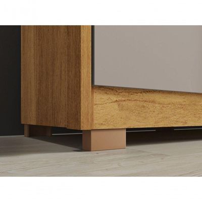 Guarda-roupa Casal 6 Portas 2 Gavetas Com Espelho Estrela Premium Salleto Cinamomo/off White
