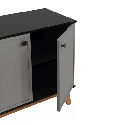 Aparador Kappesberg 4 Portas Shaker Preto Fosco/cinza Sagrado 156cm