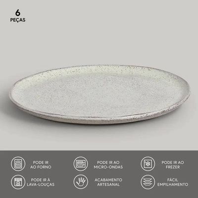 Conjunto de Pratos Rasos Bio 29cm 6 Peças Porto Brasil n/a
