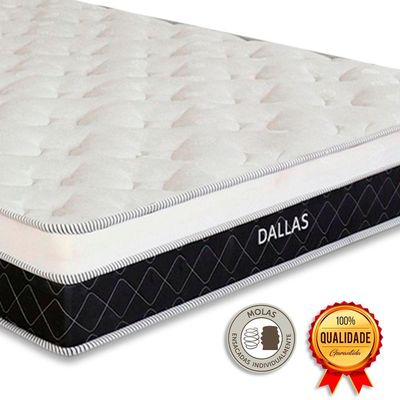 Cama Box Baú King E Colchão Dallas Molas V-store 193x203x20 Preto