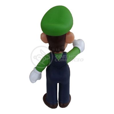 Boneco Action Figure Luigi Articulado Colecionável Grande Super Size 23cm - Super Mario World