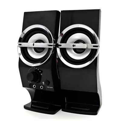 Caixa de Som Estéreo para PC e Notebook 6W – USB + P2, Som Nítido e Compacto Alto Falante Estéreo Computador Notebook