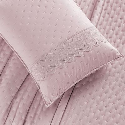Cobre Leito Casal Divino Lese 3 Peças Dupla Face - Rosa