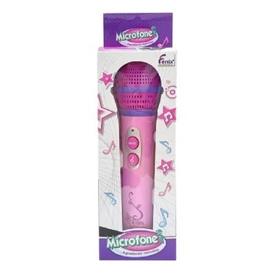 Microfone de Brinquedo com Melodias Rosa MCR-231 - Fênix