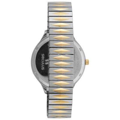 Relógio Seculus Feminino Ref:77167lpsvbs3 Mola Bicolor