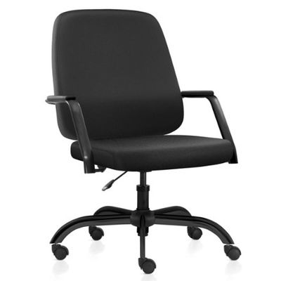 Kit 02 Cadeiras Executiva Diretor Base Giratória Hub F02 Sintético Preto - Lyam Decor