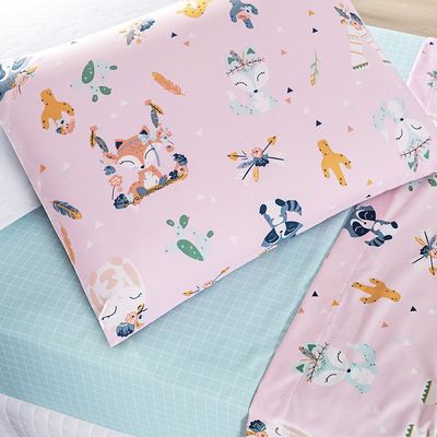 Jogo de Cama Lençol Lutti Solteiro Infantil 200 Fios Estampado 3 Peças Raposa Foxy Rosa